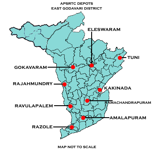 east godavari district apsrtc depot map